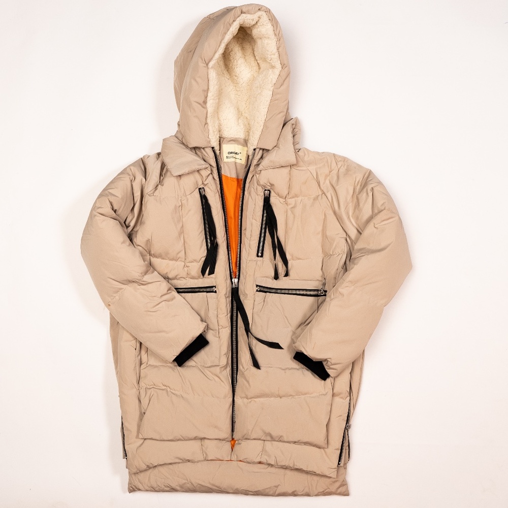 Orolay Vintage Women's Cream Thickened Down Jacket Size M